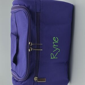 Waterproof Travel Toiletry Makeup Wash Bag In Purple *Embroidered RYNE*